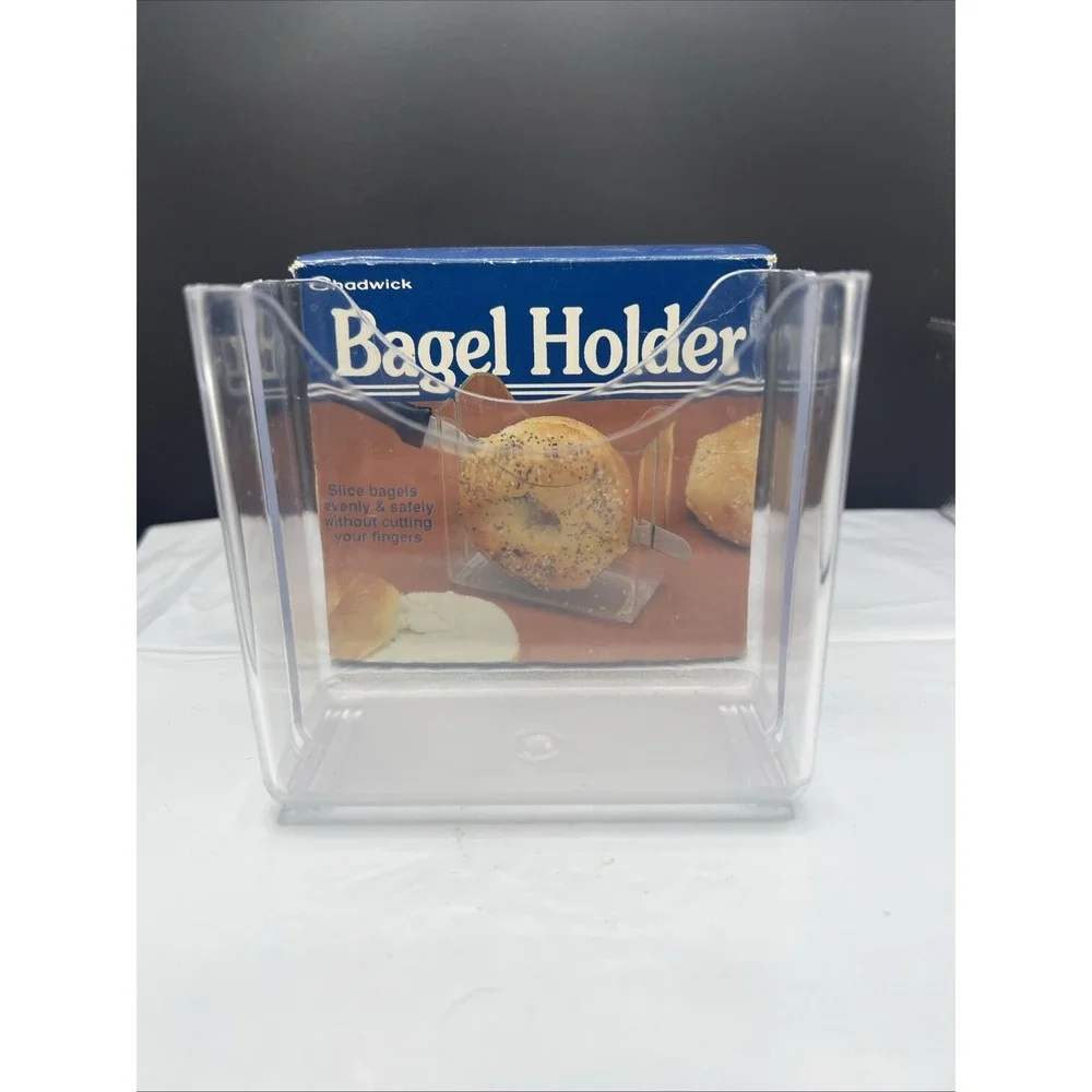 Vintage 1993 Chadwick Bagel Holder Slicer Guard Kitchen Gadget In Box 90s